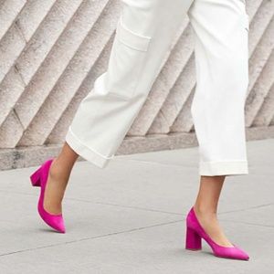 MARC FISHER LTD - Zala Block Heel Pump - Hot pink suede